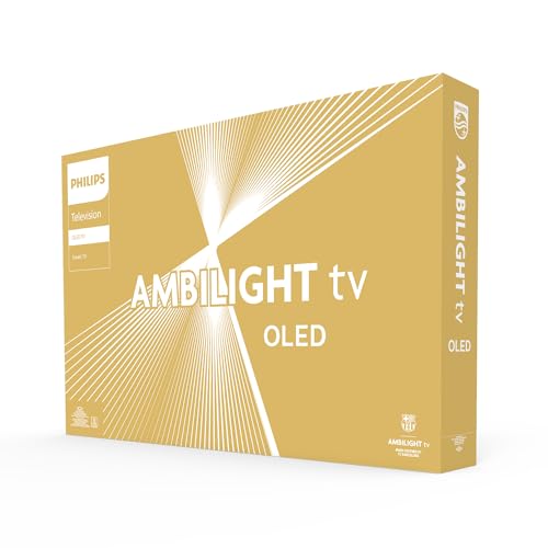 Philips Ambilight 55OLED819: Smart TV 4K OLED - Pantalla de 55 Pulgadas con P5 AI Picture, Google TV, Dolby Vision y Dolby Atmos Sound, Funciona con Alexa y Asistente de Google - Metal