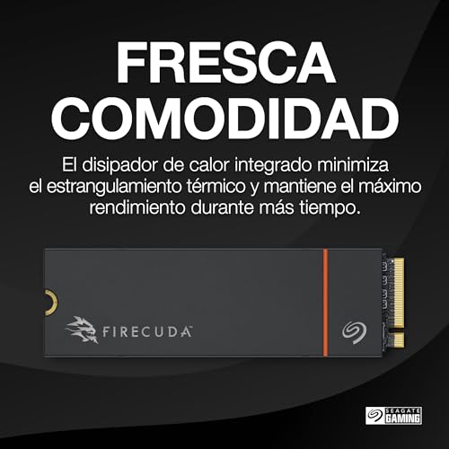 Seagate FireCuda 530R NVMe SSD 4TB, for PS5/PC, M.2 PCIe Gen4 ×4 NVMe 1.4, 7.300 MB/s, 3D-TLC-NAND, 640 TBW, Refresh, Heatsink, 3 años Rescue Service, ZP4000GM3A073