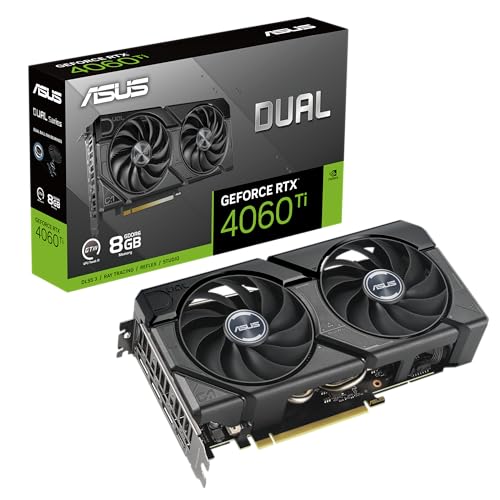 ASUS Tarjeta gráfica Dual GeForce RTX 4060 Ti EVO 8 GB GDDR6 para Videojuegos (Nvidia RTX4060Ti EVO DLSS 3, PCIe 4.0, 1 x HDMI 2.1a, 3X DisplayPort 1.4a, DUAL-RTX4060TI-8G-EVO)