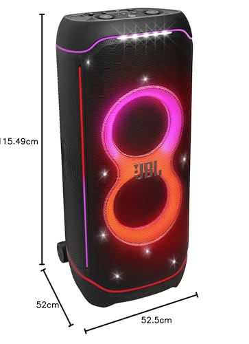 JBL PartyBox Ultimate, Altavoz portátil para Fiestas con Sonido Original Pro, a Prueba de Salpicaduras según IPX4, Efectos Luminosos multidimensionales, Negro