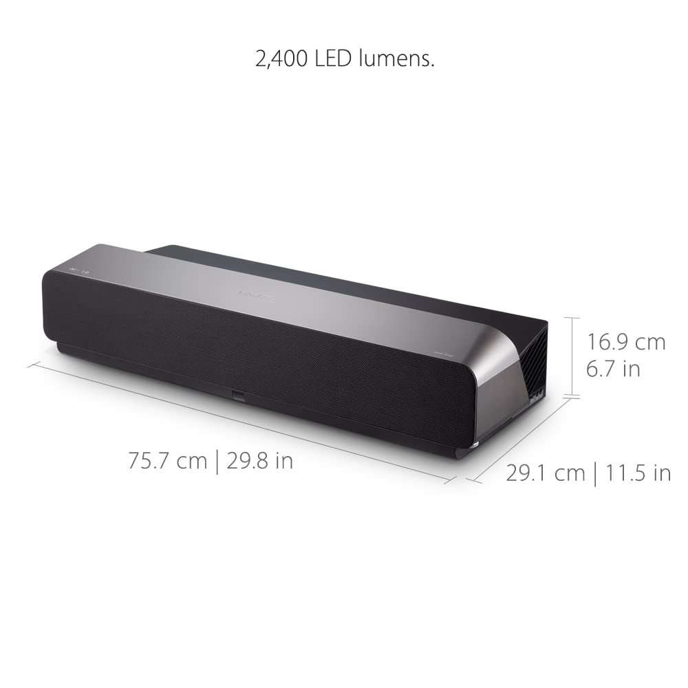 ViewSonic X1000-4K UHD Proyector de Tiro Corto, Ultra HD 4K HDR con Barra de Sonido Harman Kardon, Cine en Casa, WiFi y Bluetooth