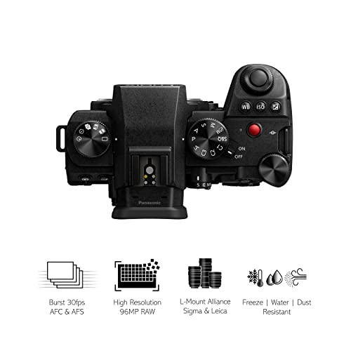 Panasonic LUMIX DC-S5 II, Cámara Sin Lente De Marco Completo, Sin Espejo con Lente de 20-60 mm F3.5-5.6, 4K 60P y 6k 30P Grabación, Pantalla Movible, Wi-Fi, con batería De Repuesto DMW-BLK22, Negro