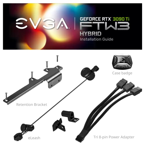 EVGA GeForce RTX 3090 Ti FTW3 ULTRA HYBRID GAMING, 24G-P5-4988-KR, 24GB GDDR6X, iCX3, HYBRID Cooler, ARGB LED, Backplate, Free eLeash