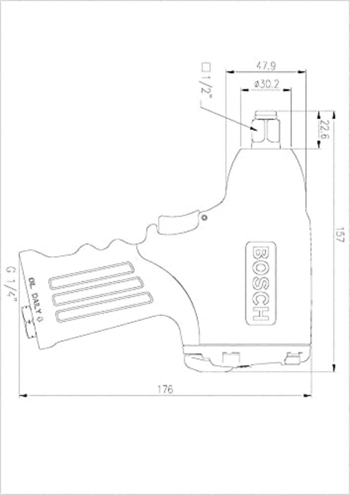 Bosch Professional - Llave de impacto neumática (1/2", 7000 rpm, 310 Nm, en caja)
