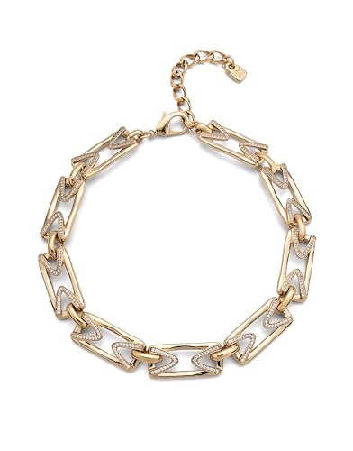 UNO de 50 Collar bañado en oro 18k con eslabones rectangulares