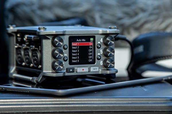 Zoom F6 Grabadora profesional de campo, grabación a 32 bits con coma flotante, 6 canales, convertidores Dual AD, 6 entradas XLR con bloqueo, timecode, modo Ambisonics, alimentado por pilas/batería