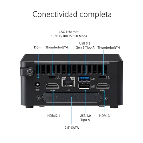ASUS NUC 14 Pro - Ordenador de sobremesa (Intel Core Ultra 5 135H con vPro, Intel ARC Graphics, 16GB RAM DDR5, 512GB SSD, Windows 11 Pro), Slim, sin Cable, MTL-H 28W vPro (U5 135H)