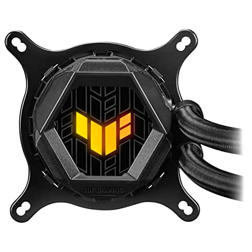 TUF Gaming LC 240 ARGB - Sistema de refrigeración líquida todo en uno con Aura Sync y dos ventiladores de radiador TUF ARGB de 120 mm