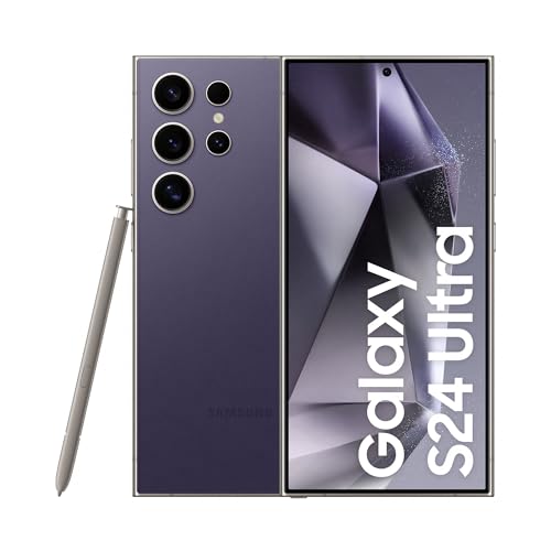 Samsung Galaxy S24 Ultra AI Smartphone, teléfono móvil Android sin contrato, memoria de 12 GB RAM/256 GB, cámara de 200 MP, S Pen, batería de larga duración, violeta titanio