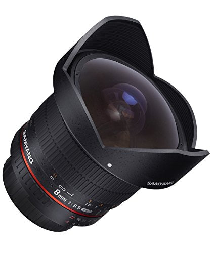 Samyang F1121904101 - Objetivo fotográfico DSLR para Pentax (Distancia Focal Fija 8mm, Apertura f/3.5-22 UMC, Ojo de Pez, CSII), Negro