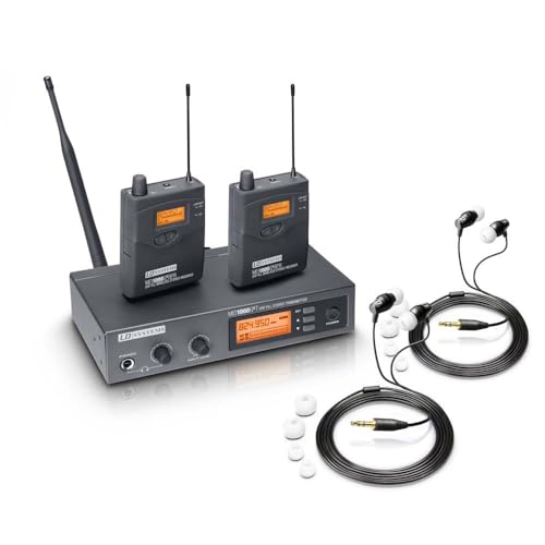 LD Systems MEI 1000 G2 B5 BUNDLE - Sistema de monitoraje intraauditivo inalámbrico con 2 petacas y 2 auriculares intraauditivos - 584-607 MHz