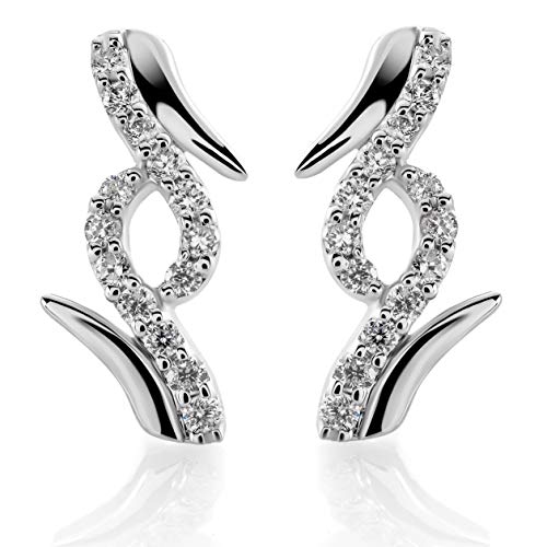 Orphelia OD-5323 - Pendientes de oro blanco 750 con diamante (0,16 ct), color blanco