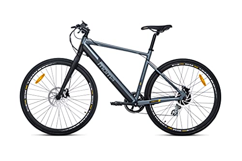 Moma Bikes E-ROAD28, Full Shimano Altus 8v, Frenos de Disco Hidráulicos, Batería Litio Samsung integrada y Extraible de 36V 10Ah