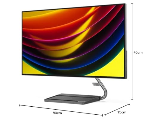 Lenovo Qreator 27 - Monitor de 27" 4K UHD (3840x2160 píxeles, IPS, 16:9, 4ms, 1300:1, Puertos DP + HDMI + USB) Regulable en inclinación - Color Gris