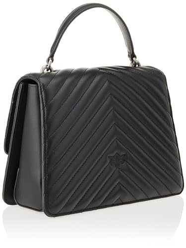 Pinko Top Handle, Love One Manilla Superior Classic LI para Mujer, Z99O_Nero-Old Silver