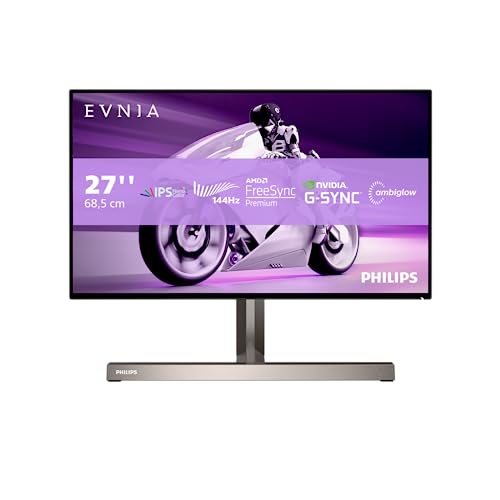 Philips 279M1RV/00-27, Monitor UHD para Juegos, HDR600, Ambiglow, FreeSync Premium Pro (3840 x 2160, 144 Hz, HDMI 2.1, Display Port 1.4, USB-C 3.2, Hub USB) Negro