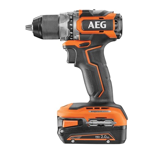 AEG BS18SBL-202C - Taladro atornillador SUBCOMPACT (18 V, 65 Nm, incluye 2 baterías de 2,0 Ah y cargador