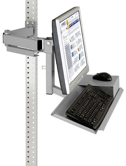 Manuflex ZB3625.9006 Soporte para monitor estándar universal y profesional con superficie de teclado y ratón,