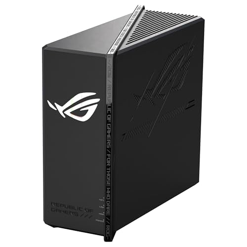 ASUS ROG Strix GS-BE18000 Router Gaming WiFi 7 tribanda, 18000 Mbps, Cobertura de hasta 307 m2, 8 Puertos 2.5G, 2 Puertos Gaming, CPU de Cuatro núcleos a 2.0 GHz, aceleración de Juegos, VPN, AiMesh