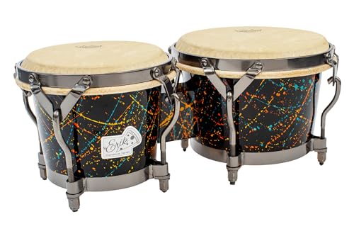 Toca Bongo Erik Piza 7« & 9» Negro Brillante/Salpicaduras de Color 5200-EPSP