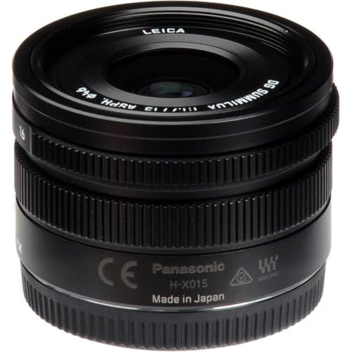 Panasonic Lumix G Objetivo Leica DG Summilux, 15 mm, f1.7 ASPH., Profesional sin Espejo Micro Cuatro Tercios, h-x015 (EE. UU.), Color Negro