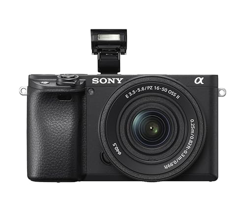 Sony ILCE6400AKB.CEC Alpha 6400 Cámara Evil APS-C, Objetivo Zoom Potente Sony 16-50mm f/3.5-5.6, Enfoque automático rápido 0.02s, 24.2 Megapíxeles, vídeos en 4K, Pantalla inclinable para Vlogging