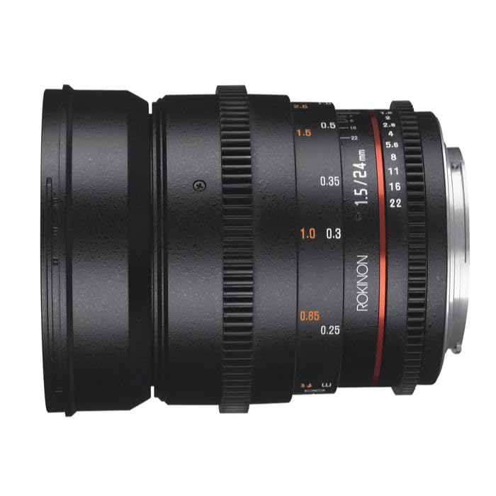 Rokinon - Objetivo Gran Angular para Fotos Completas de 24 mm, T1.5, AS, IF, UMC, Cine DS, para Canon EF