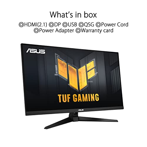 Asus VG32UQA1A Gaming Monitor Gaming, de 31,5', 4K (3840 x 2160), Overclock a 160Hz (por Encima de 144Hz), ELMB Sync, Freesync Premium, 1ms (MPRT), Variable Overdrive, 120% sRGB, DisplayHDR 400