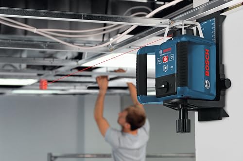 Bosch Professional Nivel láser giratorio GRL 300 HV (haz de luz roja, receptor láser LR 1, alcance hasta 300 m de diámetro, en maletín)
