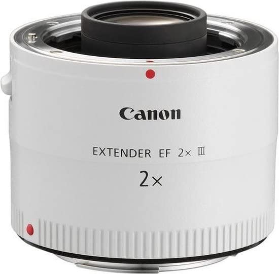 Canon EF 2x III - Adaptador para objetivos de cámaras Canon EF, color blanco