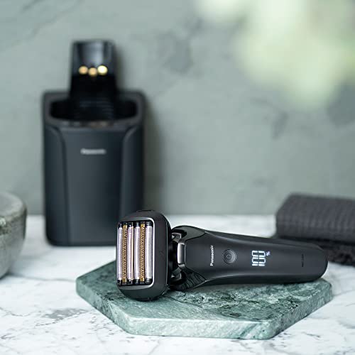 Panasonic Series 900+ ES-LS9A Afeitadora Eléctrica De 6 Hojas En Seco Y Húmedo Para Hombres, Afeitadora Eléctrica Con Sensor De Barba Sensible, Limpieza Automática Y Sistema De Carga
