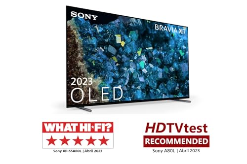 Sony BRAVIA XR-55A80L, 55 Pulgadas, TV OLED con 4K HDR, Smart Google TV, Eco Pack, Bravia Core, Óptimo para PlayStation5, Diseño Integral