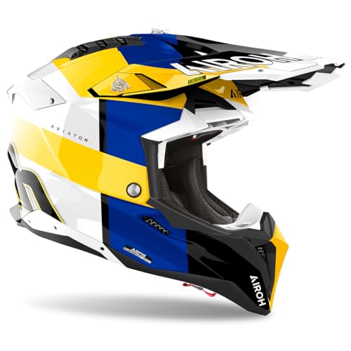 AIROH Aviator 3 Monarch Blue/Yellow Gloss XS