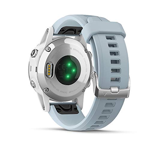 Garmin, Fenix 5S Plus - Reloj GPS multideporte, Unisex adulto, Azul (Celeste), 42 mm