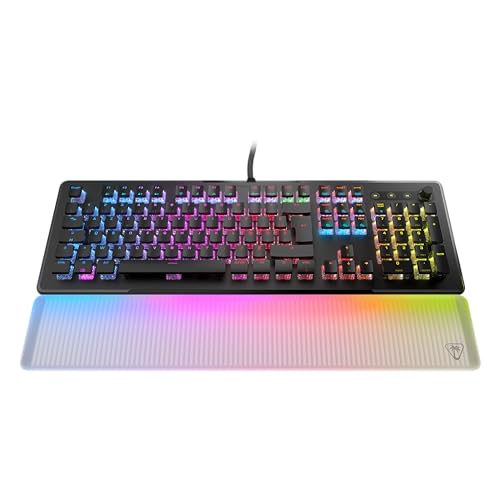 Turtle Beach Vulcan II MAX - Teclado de Juego óptico y mecánico para PC, Teclas retroiluminadas RGB Personalizables reposamuñecas, interruptores Titan II, Placa de Aluminio, Negro