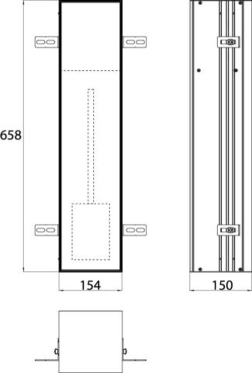 Emco asis Plus-Módulo de Inodoro Empotrado, 658 mm, Tope de Puerta Derecha, Aluminio, Papel Lateral