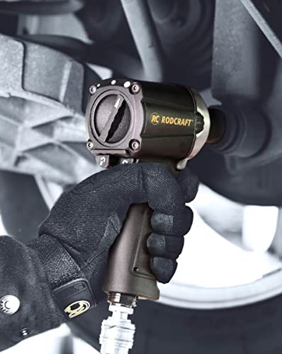 Rodcraft RC2203 - Llave de impacto neumática (1/2", 1254 Nm, 10500 rpm, manejo con una sola mano (derecha/izquierda), regulación de potencia (3 avances, 1 trasero)