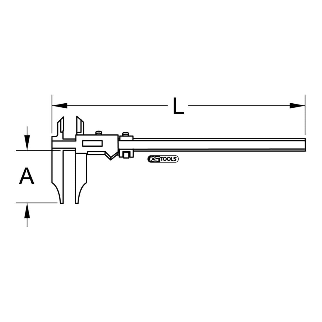 KS Tools 300.0563 Pie de rey de taller sin puntas, 0-1000 mm