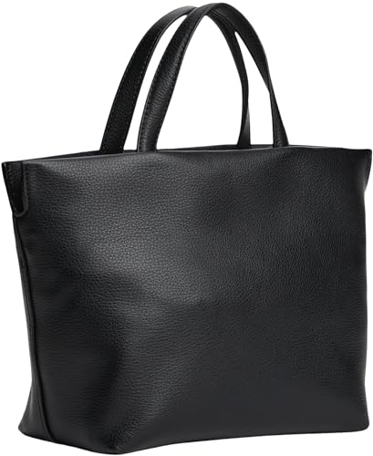 Tommy Hilfiger TH Logotape Mini Tote Aw0aw17694, Bolsa de Mano para Mujer, Black (Black), One Size