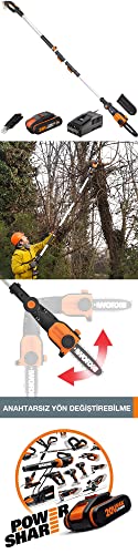 WORX WG349E Sierra de Cadena, Color Negro, 20 cm