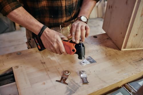 FEIN Multimaster a batería AMM 500 Plus Top 4.0 Ah AS, MultiTool con rápida velocidad, más de 30 accesorios para serrar en madera, metal y lijar, Compatible con baterías AMPShare/Bosch Professional