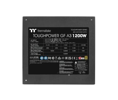 Thermaltake Toughpower GF A3 1200W Oro | Totalmente Modular | ATX 3.0 | PCIe de 5.ª generación