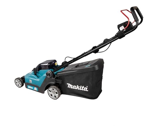 Makita DLM382PM2 - Cortacésped doble de iones de litio LXT de 18 V (36 V) de 38 cm con 2 baterías de 4,0 Ah y cargador de doble puerto