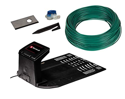 Einhell Robot cortacésped GC-RM 500 (batería de 2,0 Ah, sensores de Lluvia, Golpes, inclinación y elevación, Ajuste de Altura de Corte de 20 mm a 60 mm, para Pendientes de hasta 35%, Incluye Equipo