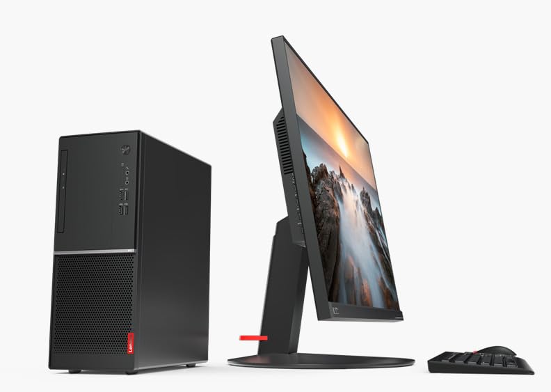 Lenovo V55t-15API - Ordenador Sobremesa, (AMD Ryzen 3 3200G, 8GB RAM, 256 SSD, Integrated AMD Radeon Vega 8 Graphics, Windos 10 Pro), Negro, - Teclado QWERTY Español, raton usb negro