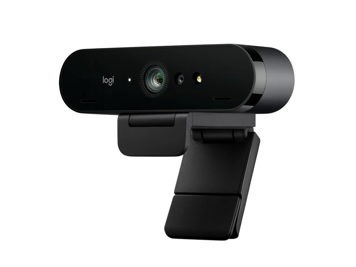 Logitech Brio 4K Webcam para empresa, inicio de sesión biométrico con Windows Hello, corrección de iluminación automática, cancelación de ruido, Microsoft Teams, Zoom, Google Meet y PC/Mac - Grafito