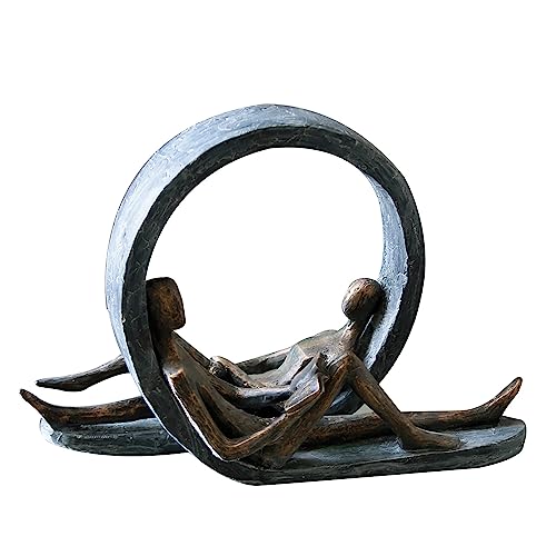 Casablanca modernes Design Escultura Resina Bronce Gris Altura 22 cm
