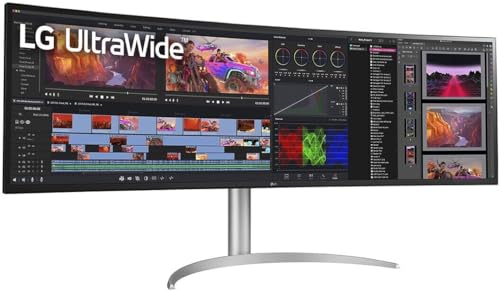 LG Electronics 49WQ95X-W.AEU IPS 32:9 UltraWide Monitor 49" (124,46 cm), QHD Wide 1440p, Curved TFT-LCD Activ Matrix con White LED Backlight, Antideslumbrante, Blanco