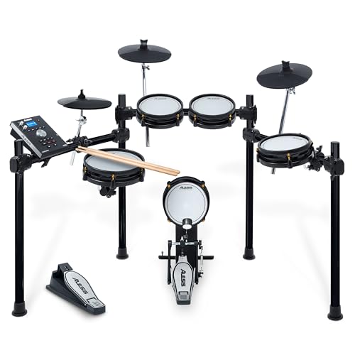 Alesis Command Mesh SE Kit Set de Batería Electrónica, Parches de Malla Doble Zona, Conexiones MIDI USB, 600 Sonidos Batería Eléctrica y Acústica