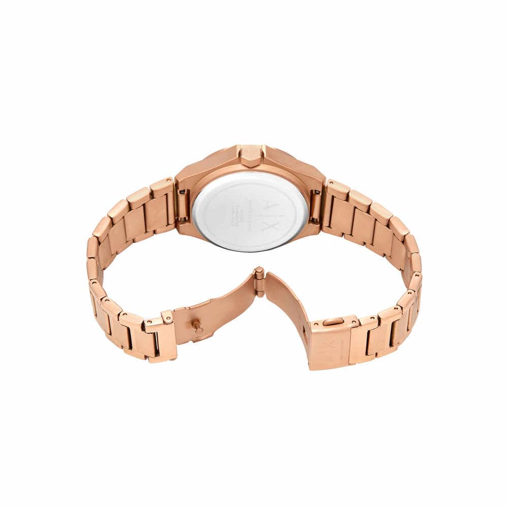 Armani Exchange Orologio da Donna, Movimento automatico a tre lancette e cassa da 36 mm con cinturino in Acciaio inossidabile, Tono Oro